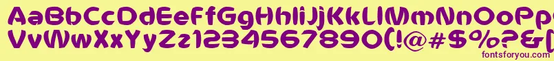 フォントVoldemort – 紫色のフォント、黄色の背景