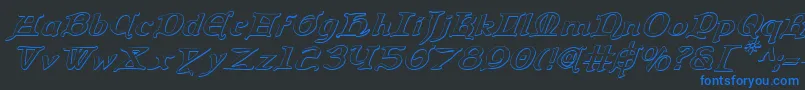 Queencountry3Di Font – Blue Fonts on Black Background