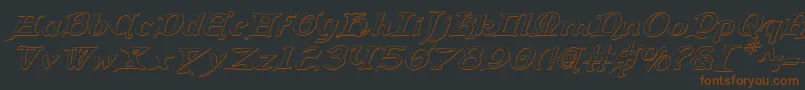 Queencountry3Di-fontti – ruskeat fontit mustalla taustalla