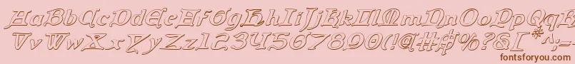 Queencountry3Di Font – Brown Fonts on Pink Background