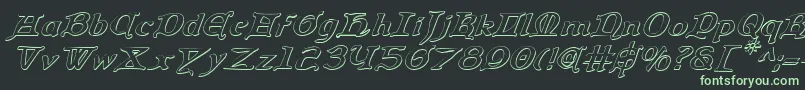 Шрифт Queencountry3Di – зелёные шрифты на чёрном фоне