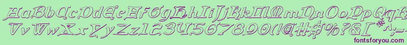 Queencountry3Di Font – Purple Fonts on Green Background