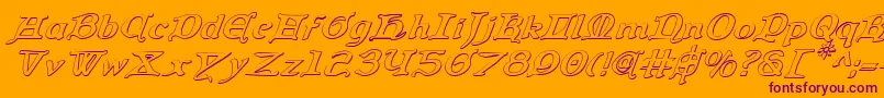 Queencountry3Di Font – Purple Fonts on Orange Background