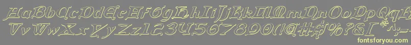 Queencountry3Di Font – Yellow Fonts on Gray Background