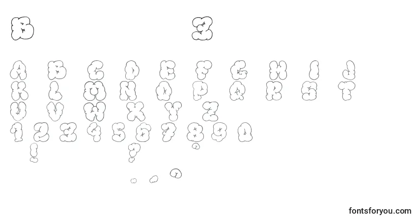 Шрифт Bigardofanzine3 – алфавит, цифры, специальные символы