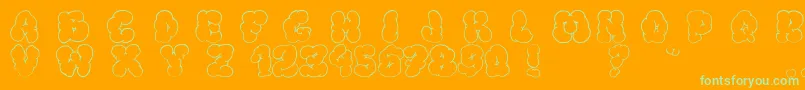 Bigardofanzine3 Font – Green Fonts on Orange Background