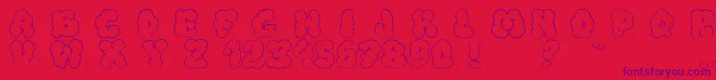 Bigardofanzine3 Font – Purple Fonts on Red Background