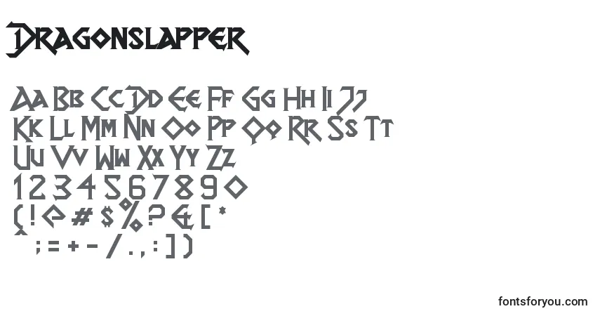 Schriftart Dragonslapper – Alphabet, Zahlen, spezielle Symbole