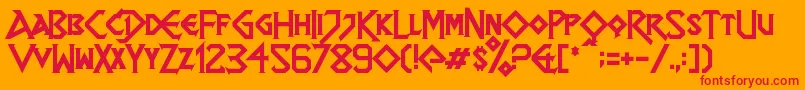 Czcionka Dragonslapper – czerwone czcionki na pomarańczowym tle