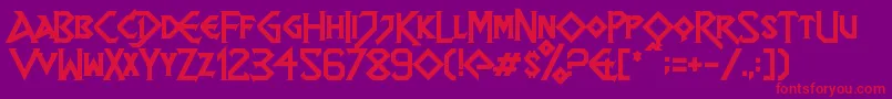 フォントDragonslapper – 紫の背景に赤い文字