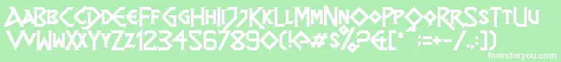 Dragonslapper-Schriftart – Weiße Schriften auf grünem Hintergrund