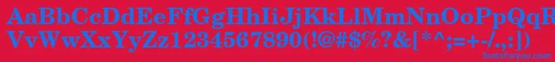 NewCenturySchoolbookРџРѕР»СѓР¶РёСЂРЅС‹Р№ Font – Blue Fonts on Red Background