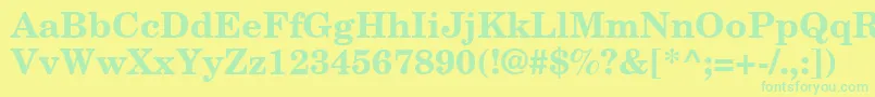 NewCenturySchoolbookРџРѕР»СѓР¶РёСЂРЅС‹Р№-Schriftart – Grüne Schriften auf gelbem Hintergrund
