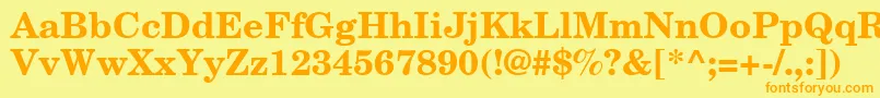Weitere Informationen zur NewCenturySchoolbookПолужирный-Schriftart NewCenturySchoolbookПолужирный-Schriftart – Orangefarbene Schriften auf gelbem Hintergrund