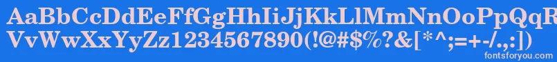 Más sobre la fuente NewCenturySchoolbookПолужирный fuente NewCenturySchoolbookПолужирный – Fuentes Rosadas Sobre Fondo Azul