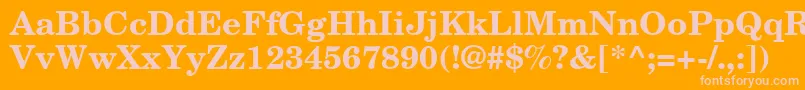 NewCenturySchoolbookРџРѕР»СѓР¶РёСЂРЅС‹Р№-Schriftart – Rosa Schriften auf orangefarbenem Hintergrund