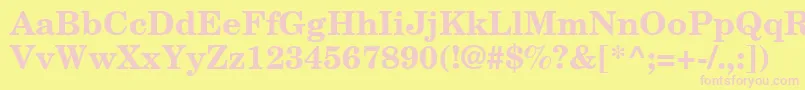 NewCenturySchoolbookРџРѕР»СѓР¶РёСЂРЅС‹Р№ Font – Pink Fonts on Yellow Background