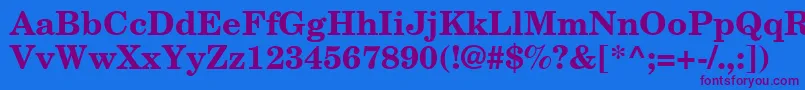 NewCenturySchoolbookРџРѕР»СѓР¶РёСЂРЅС‹Р№-Schriftart – Violette Schriften auf blauem Hintergrund