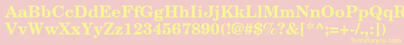 NewCenturySchoolbookРџРѕР»СѓР¶РёСЂРЅС‹Р№ Font – Yellow Fonts on Pink Background