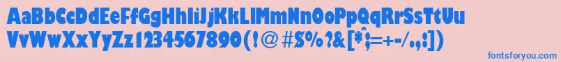 Fonte GibsoncondultraRegularDb – fontes azuis em um fundo rosa