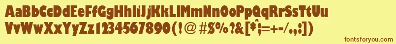 GibsoncondultraRegularDb Font – Brown Fonts on Yellow Background