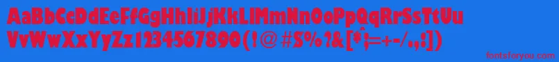 GibsoncondultraRegularDb Font – Red Fonts on Blue Background