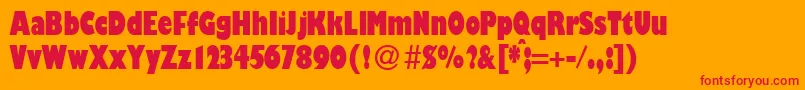 GibsoncondultraRegularDb Font – Red Fonts on Orange Background