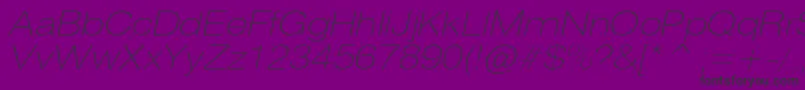 HeliosextthincItalic Font – Black Fonts on Purple Background