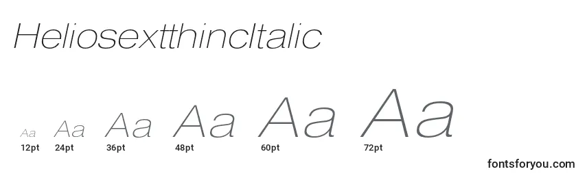 HeliosextthincItalic Font Sizes