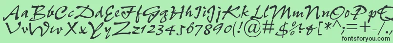 フォントPfefferdbNormal – 緑の背景に黒い文字