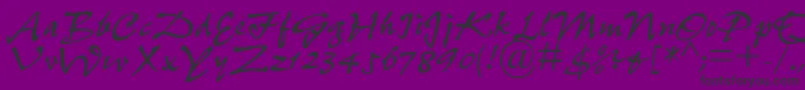 PfefferdbNormal-Schriftart – Schwarze Schriften auf violettem Hintergrund