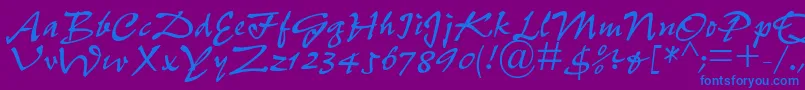 PfefferdbNormal-Schriftart – Blaue Schriften auf violettem Hintergrund