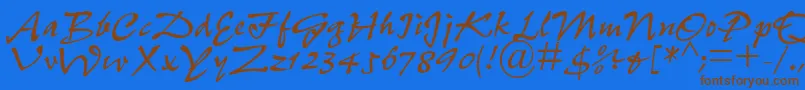 Шрифт PfefferdbNormal – коричневые шрифты на синем фоне