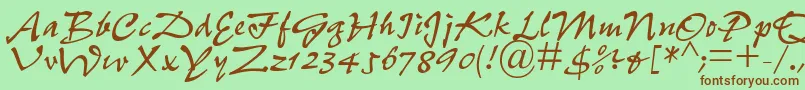 PfefferdbNormal Font – Brown Fonts on Green Background