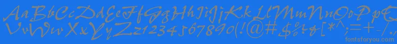 PfefferdbNormal-Schriftart – Graue Schriften auf blauem Hintergrund