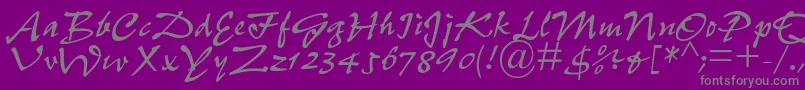 PfefferdbNormal-Schriftart – Graue Schriften auf violettem Hintergrund