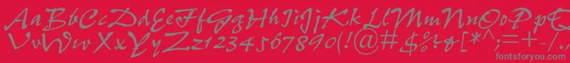 PfefferdbNormal Font – Gray Fonts on Red Background