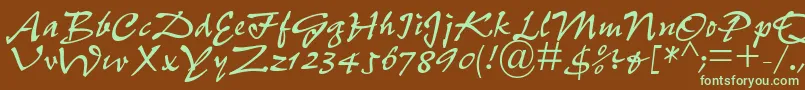 Шрифт PfefferdbNormal – зелёные шрифты на коричневом фоне