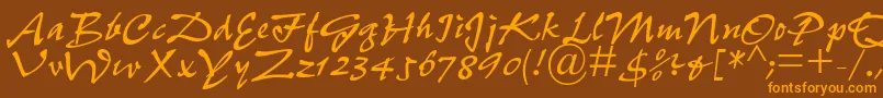 PfefferdbNormal Font – Orange Fonts on Brown Background