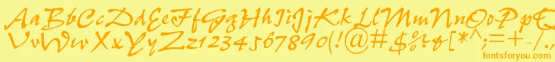 PfefferdbNormal Font – Orange Fonts on Yellow Background