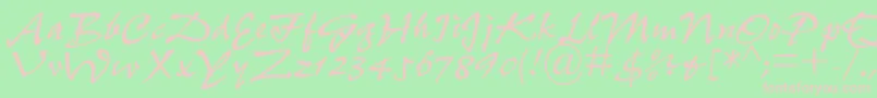 PfefferdbNormal Font – Pink Fonts on Green Background