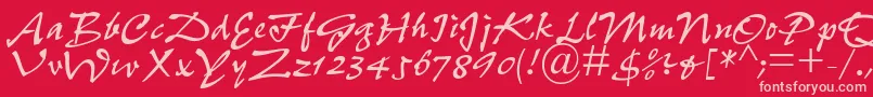 PfefferdbNormal Font – Pink Fonts on Red Background