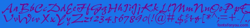 PfefferdbNormal Font – Purple Fonts on Blue Background