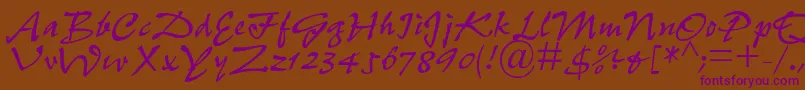 PfefferdbNormal Font – Purple Fonts on Brown Background