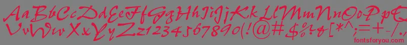 PfefferdbNormal Font – Red Fonts on Gray Background