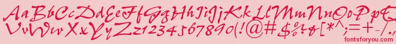 PfefferdbNormal Font – Red Fonts on Pink Background