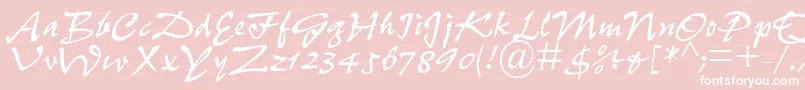 PfefferdbNormal-Schriftart – Weiße Schriften auf rosa Hintergrund