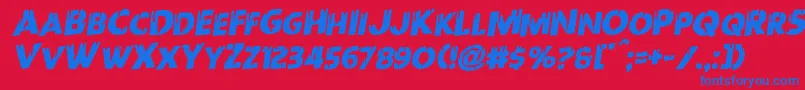 Redundeadrotal Font – Blue Fonts on Red Background