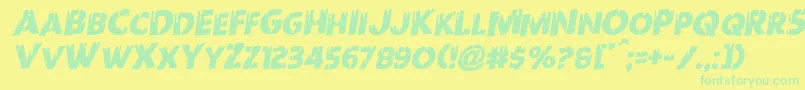 Redundeadrotal Font – Green Fonts on Yellow Background