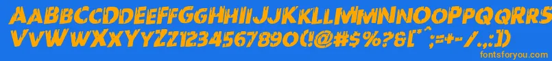 Redundeadrotal Font – Orange Fonts on Blue Background